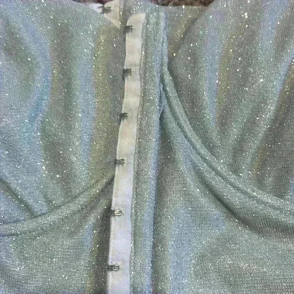 ASOS Design Petite glitter corset Dress With Underwire Mini Cami Dress In Silver - Picture 10 of 10